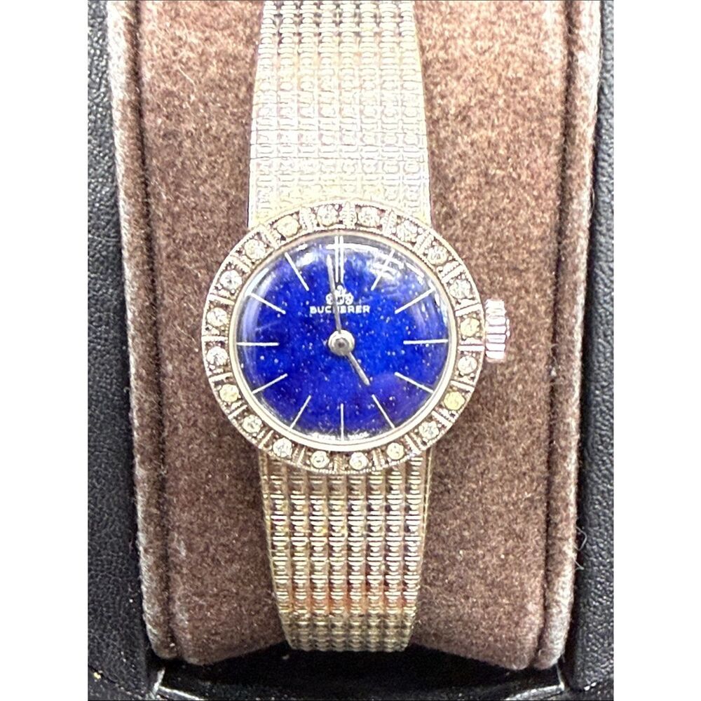 Women's Diamond Bezel Watch with Blue Dial